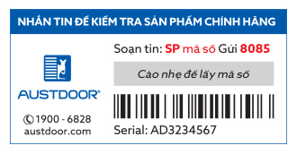 tem bảo hành điện tử cửa cuốn austdoor