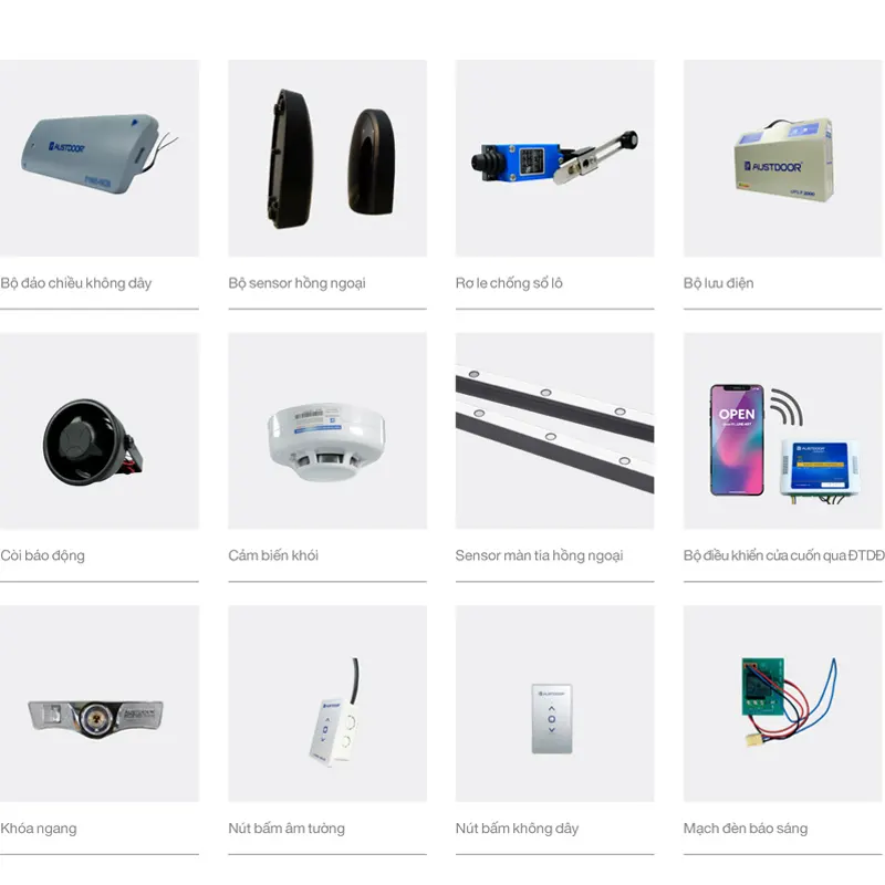 Phụ kiện đi kèm 1 bộ cửa cuốn đồng bộ