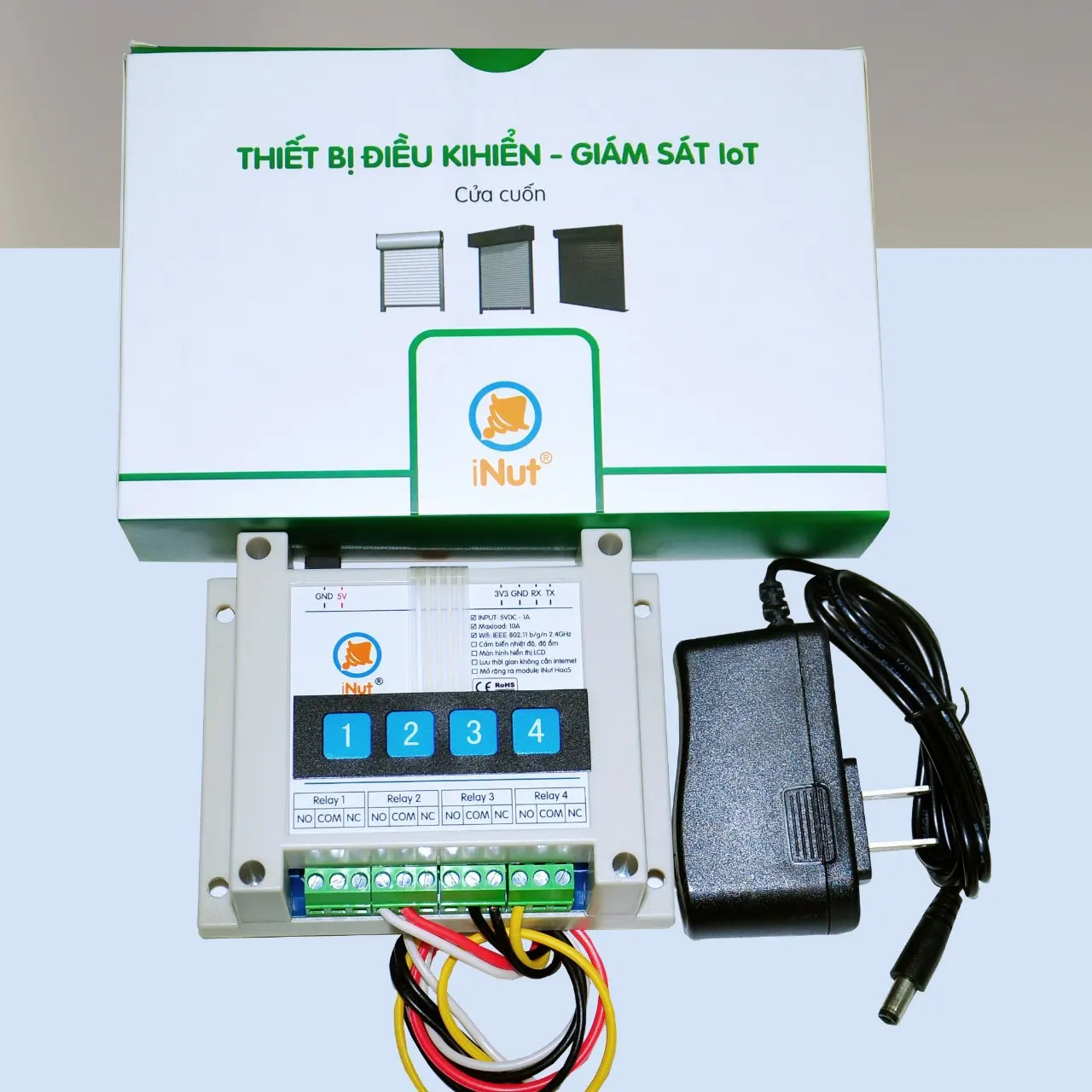 Thiết bị giám sát điều khiển mở cửa cuốn bằng điện thoại
