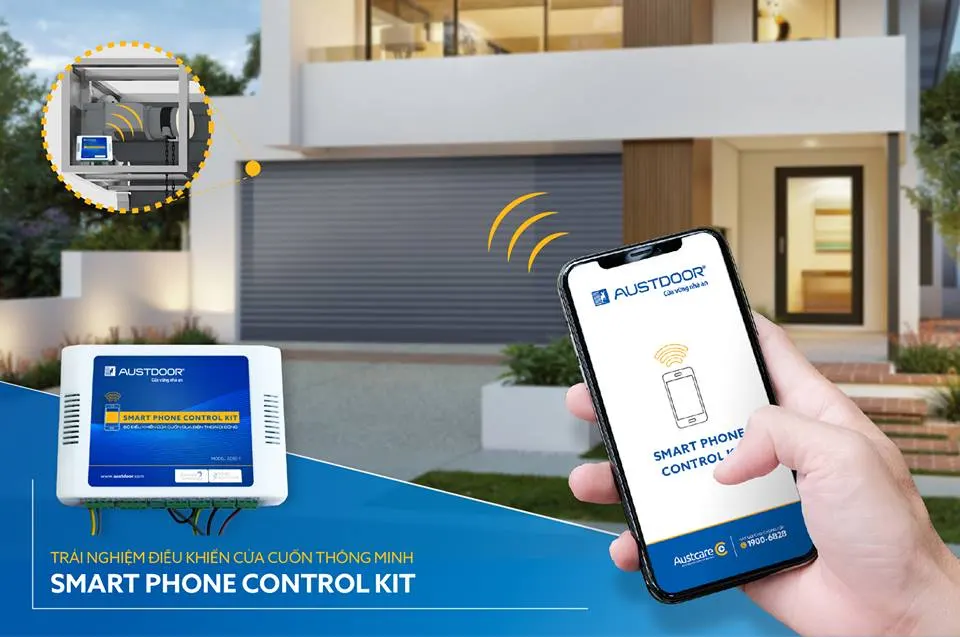 Cửa cuốn thông minh từ xa bằng điện thoại