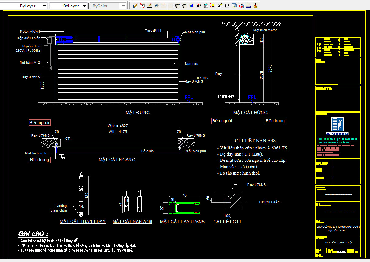 bản vẽ cad cửa gỗ A48i