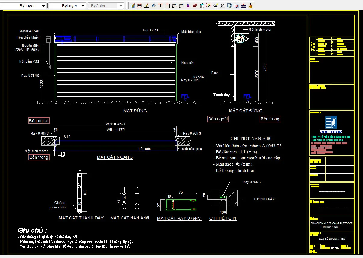 bản vẽ cad cửa gỗ A48i