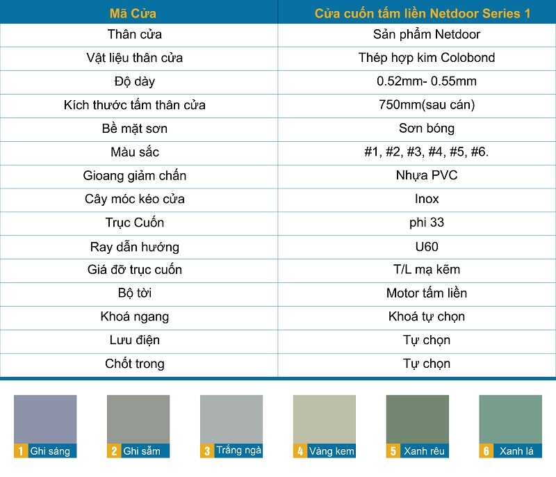 Cửa cuốn cơ netdoor Series 1