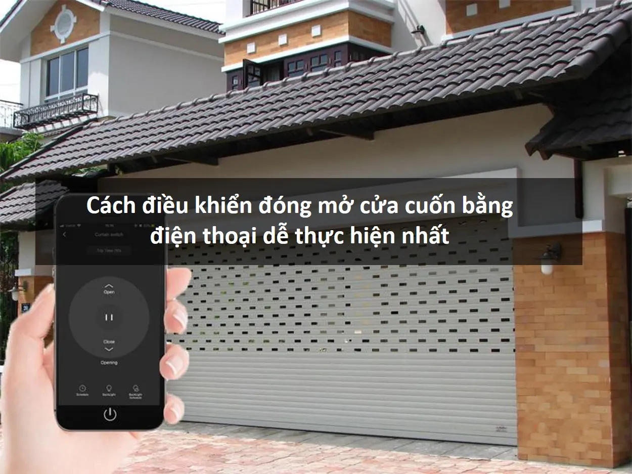 Mở cửa cuốn bằng điện thoại