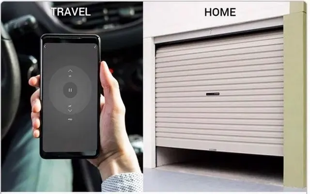 Đóng mở cửa cuốn bằng điện thoại